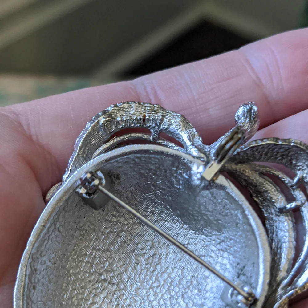 Vintage Sarah Coventry Silver-Tone Apple Brooch Pin with Necklace Pendant